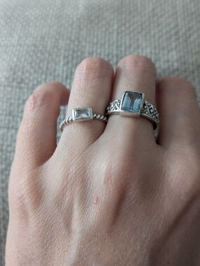 Bundle 925 Sterling Silver rings approx size 5.5